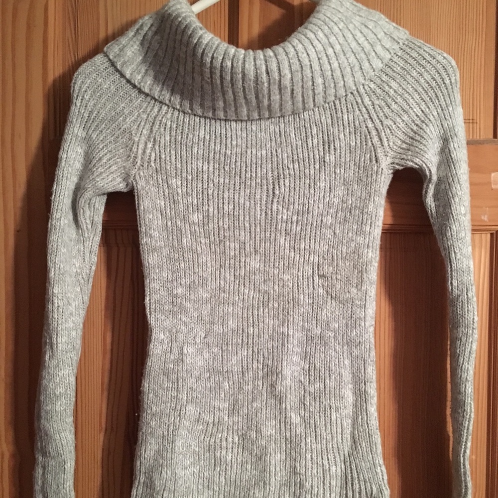 Gray cowl neck sweater